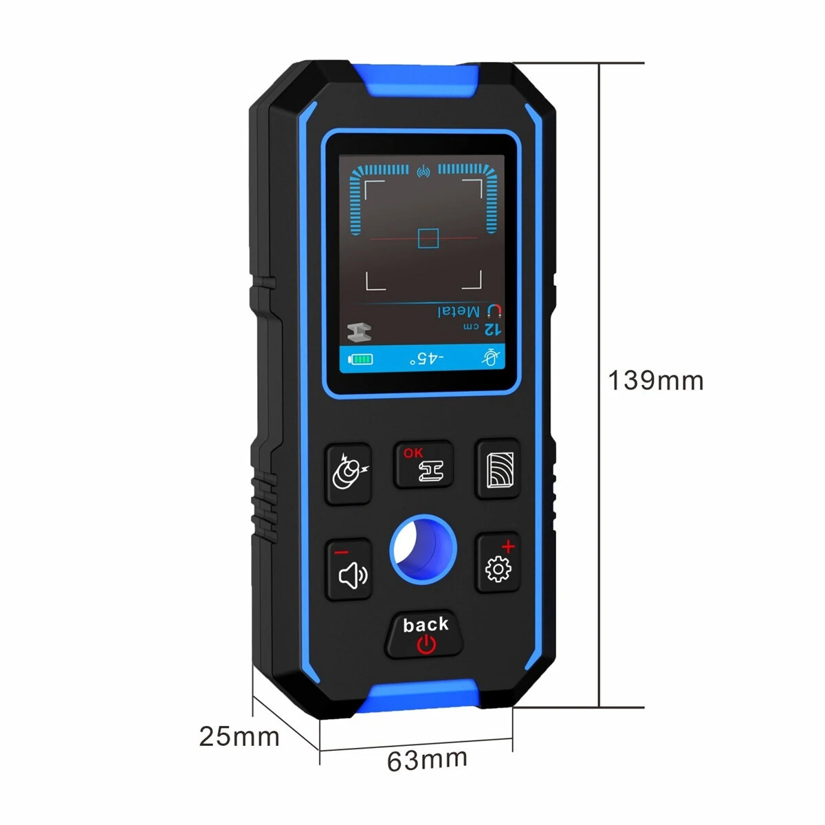 NOYAFA NF-518 Pinpointer Metal Detector | 3-in-1 Wall Scanner for Metal Wood & Live Wires | Handheld Depth Tracker - Image 5