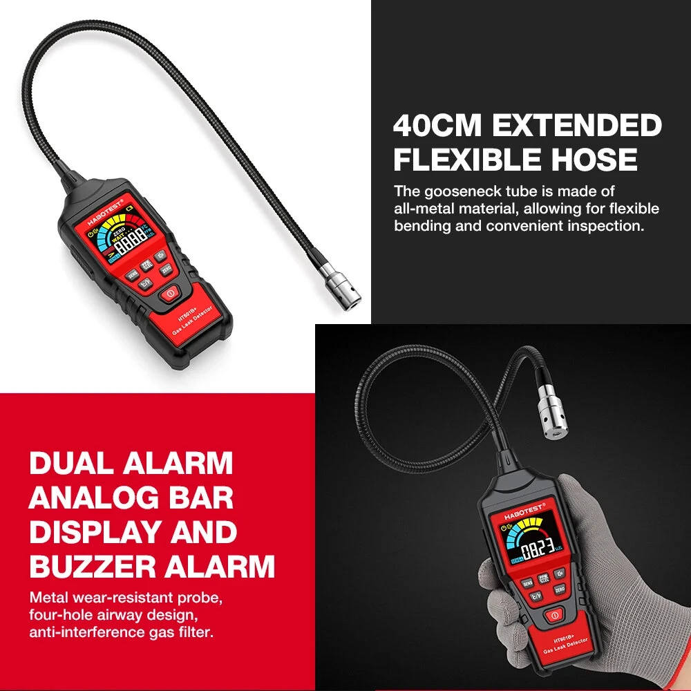 HABOTEST HT601A Natural Gas Leak Detector | 50-1000PPM Methane | Flexible Probe - Image 4
