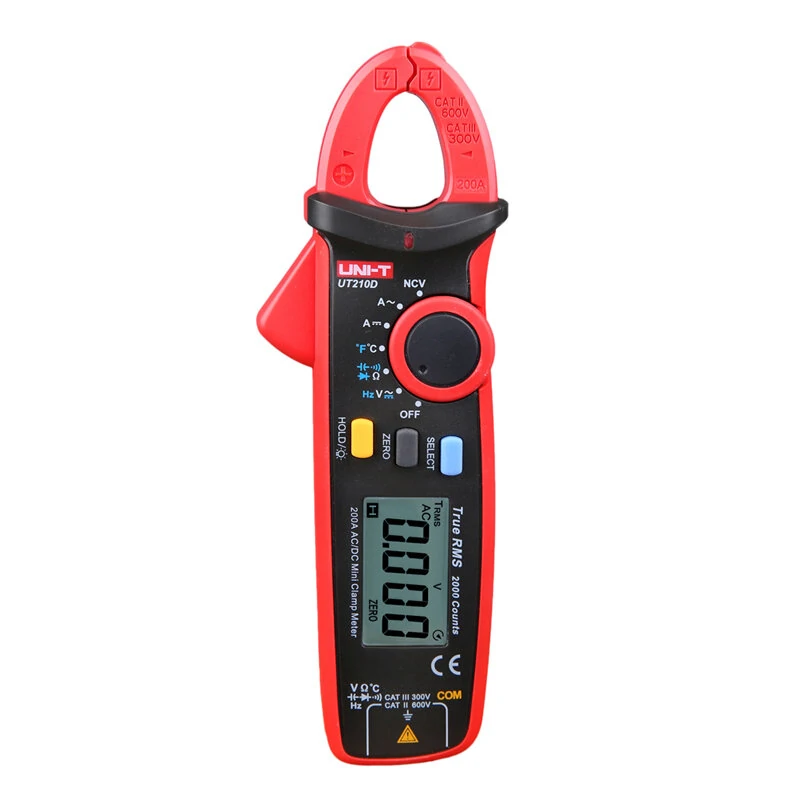 UNI-T UT210D Digital Clamp Meter - AC/DC Current, Temperature, Capacitance - Image 2