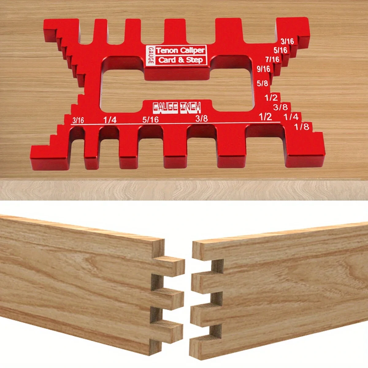 Precision Aluminum Dovetail Jig & Tenon Gauge - Metric/Inch Height Caliper for Table Saw - Image 2