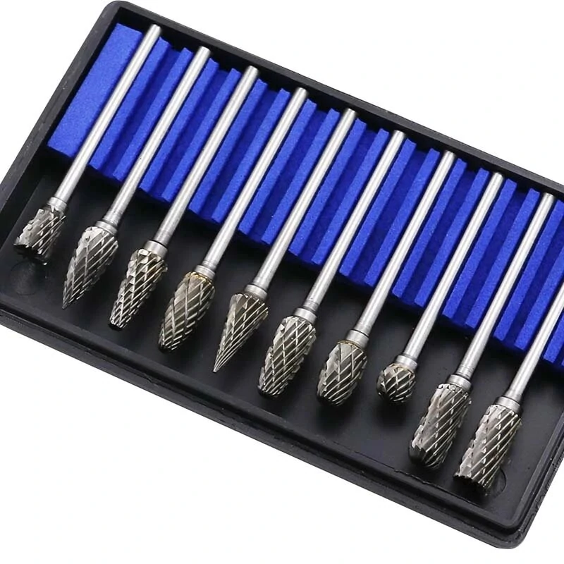 10Pcs 1/8 Shank Tungsten Carbide Milling Cutter Set | HSS Steel Cone & Diamond Drill - Image 4