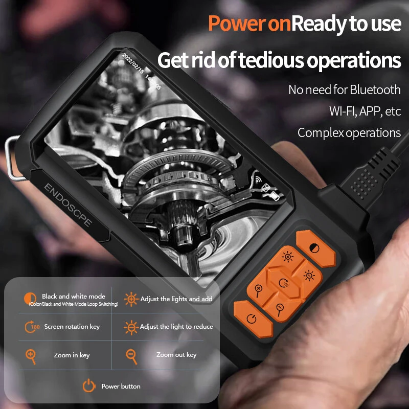 T30-AV 4.3-Inch IPS Endoscope | 1080P HD, IP67 Waterproof & Type-C Charging - Image 5