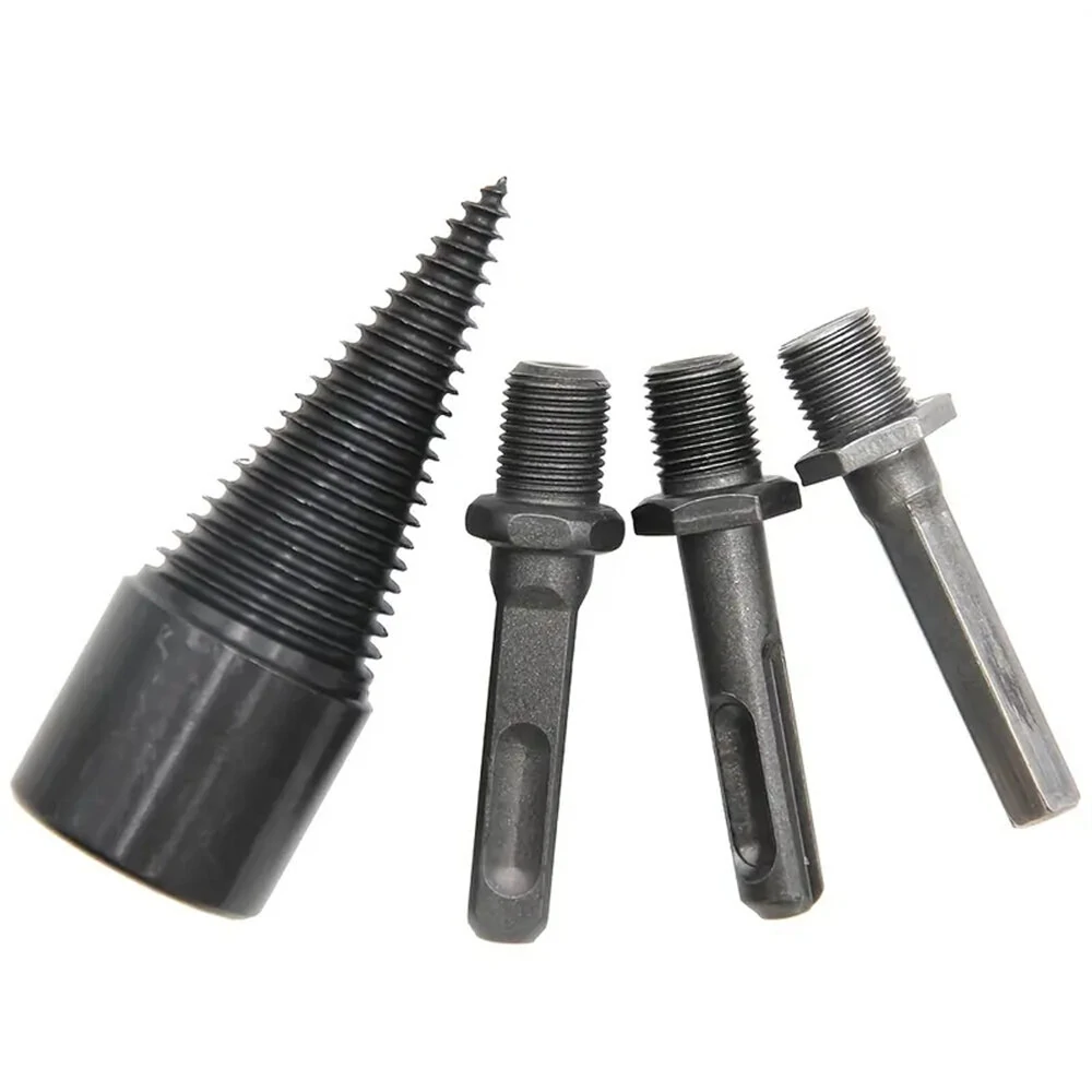 4PCS 32mm Black Firewood Drill Bit - For Hand & Electric Drill | Replaceable Handle - Image 2