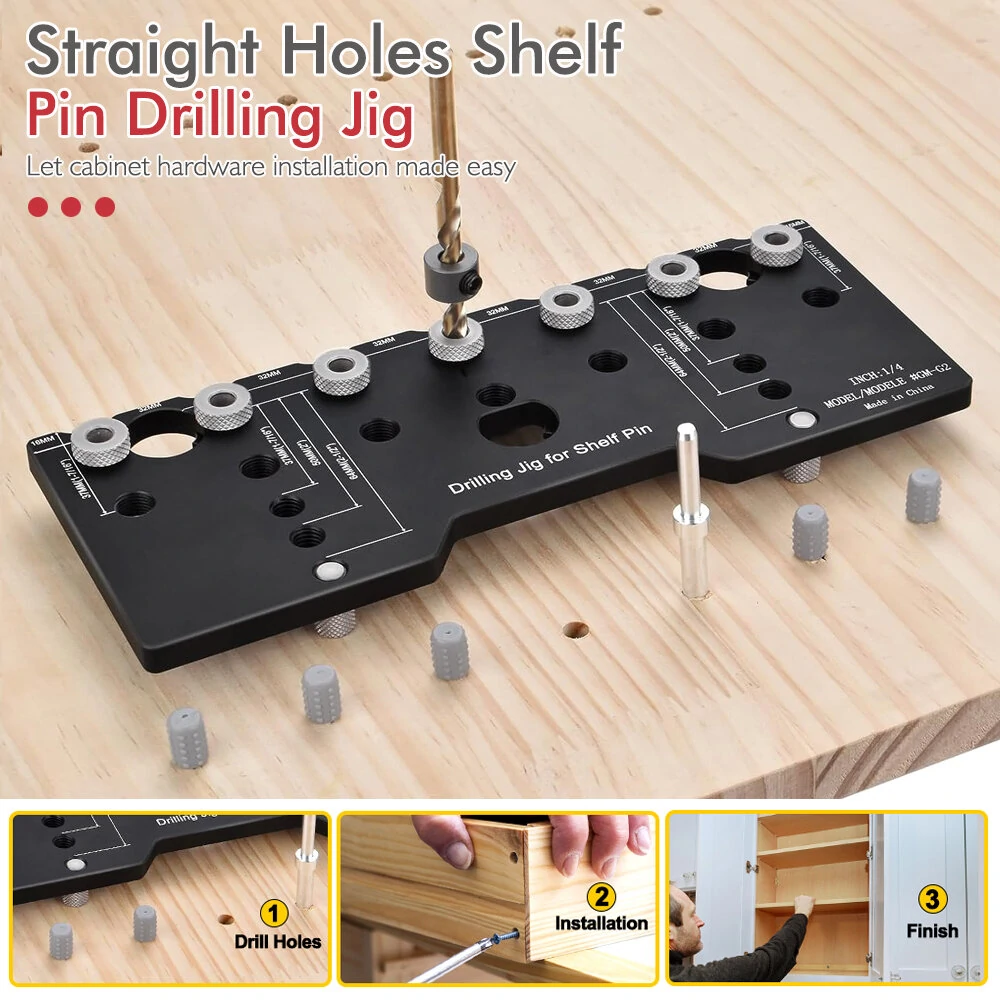 Kreg Pocket Hole Jig - Adjustable Aluminum Drill Guide with 2 Drill Bits - Image 2