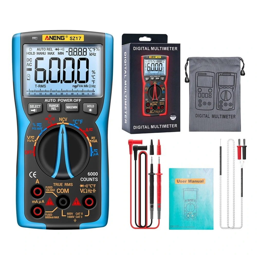 ANENG SZ17 Digital Multimeter | 6000 Counts True RMS AC/DC Tester - Image 2