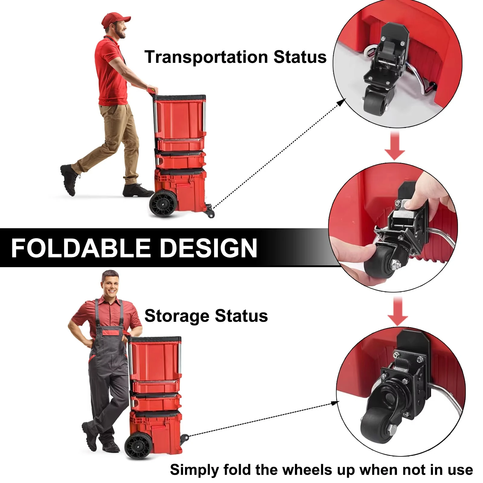 Upgraded Steel Front Caster Wheel Kit - Fits Milwaukee Rolling Tool Box - Image 5