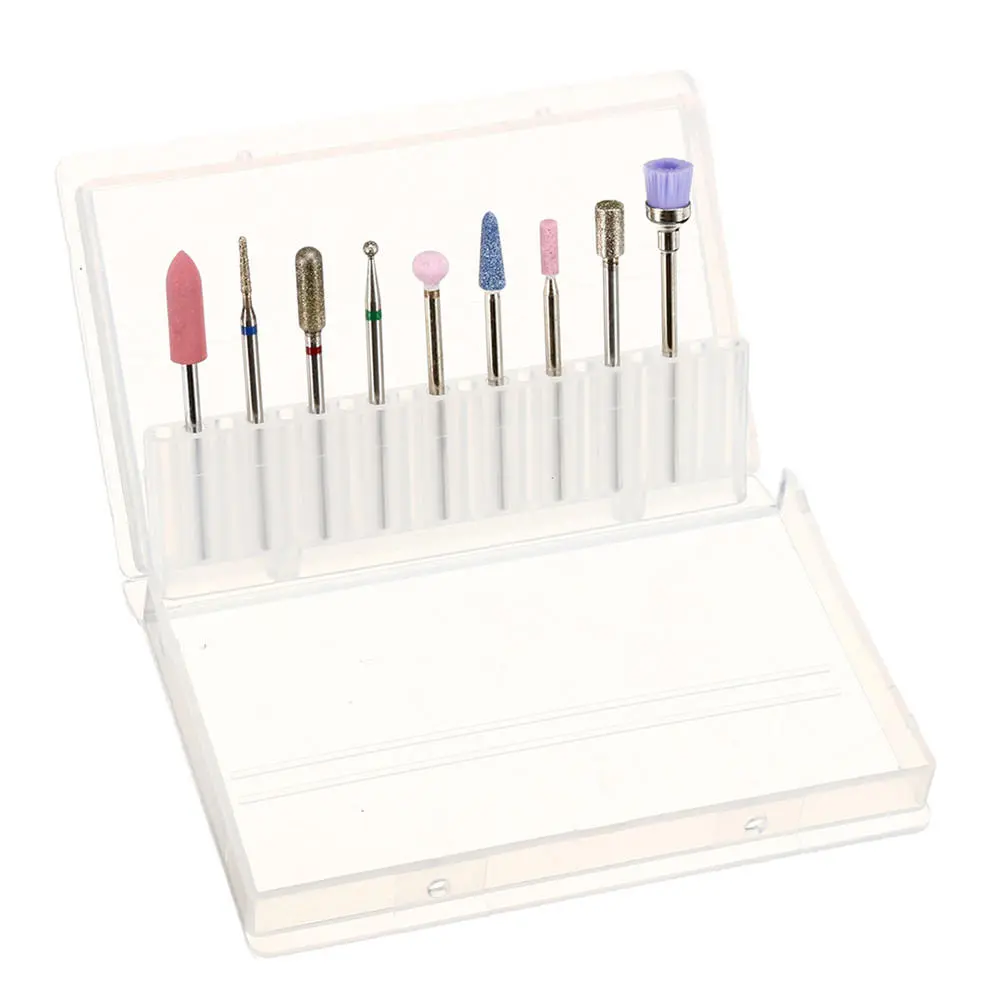 9Pcs 3/32 Inch Electric Nail Drill Bits Kit - Cuticle Cleaner & Manicure Pedicure Tools - Image 2