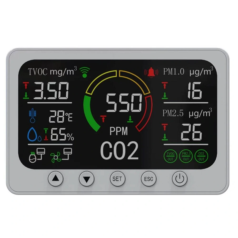 Tuya Smart Air Quality Monitor - CO2 Meter, TVOC, PM2.5, Temp & Humidity - Image 2