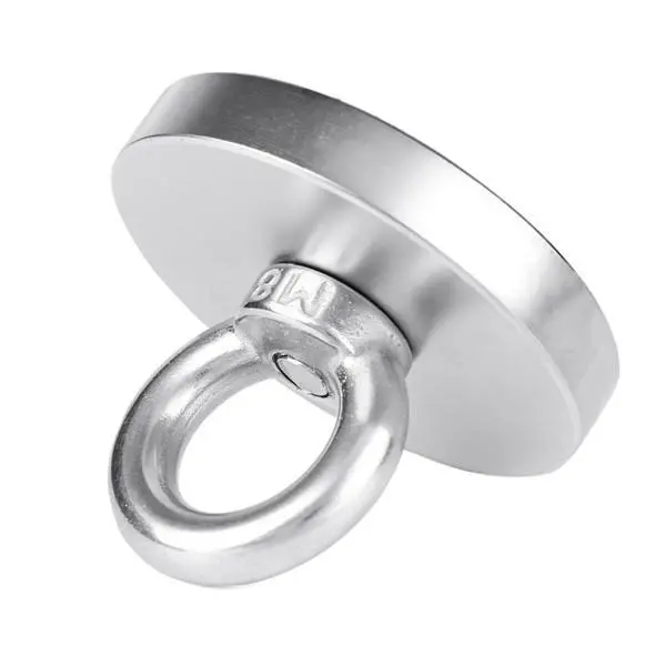 60mm Neodymium Recovery Magnet - 304 Stainless Steel Ring | Strong Pull Magnet - Image 2