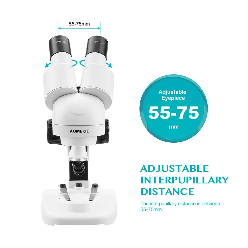 AOMEKIE 20X Binocular Stereo Microscope | LED Illumination for PCB Repair & Soldering - Image 3