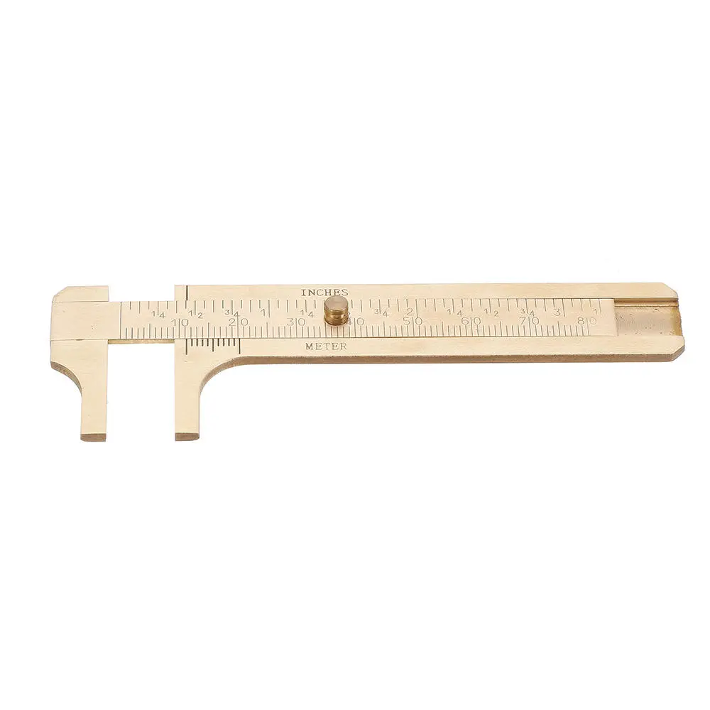 Mini Brass Vernier Caliper - 80mm Double Scale Sliding Gauge Pocket Tool - Image 3