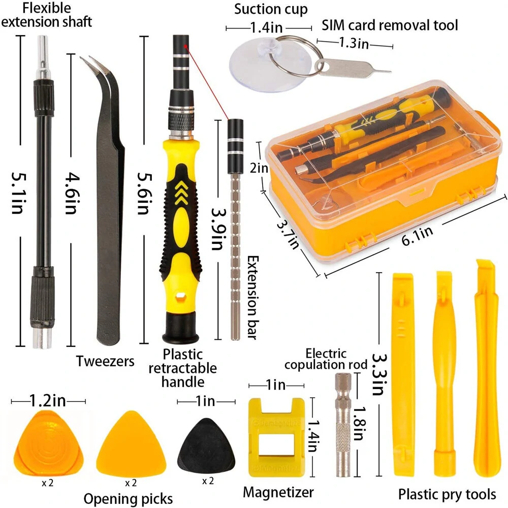 Professional Screwdriver Set - 115 in 1 Precision Magnetic Repair Kit | Compatible with Cell Phone & Computer - Image 2