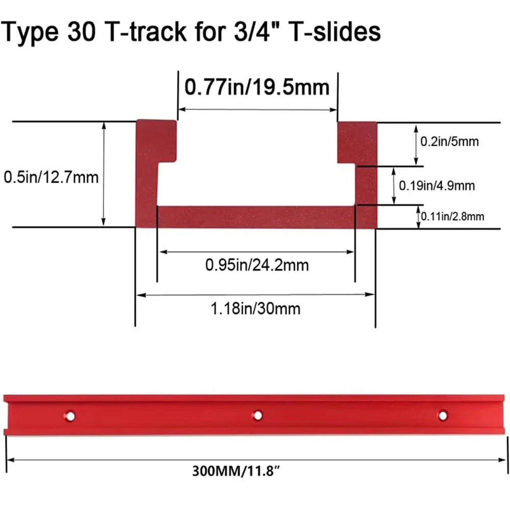 Woodworking T-Slot Track & Limit Guide Rail - 2pcs 30 Type Universal Slide for Workbench DIY - Image 2