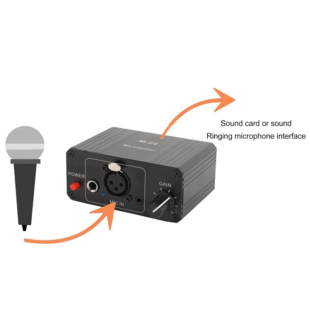 48V Microphone Preamp - Low Noise XLR Amplifier for Dynamic & Condenser Mics - Image 5