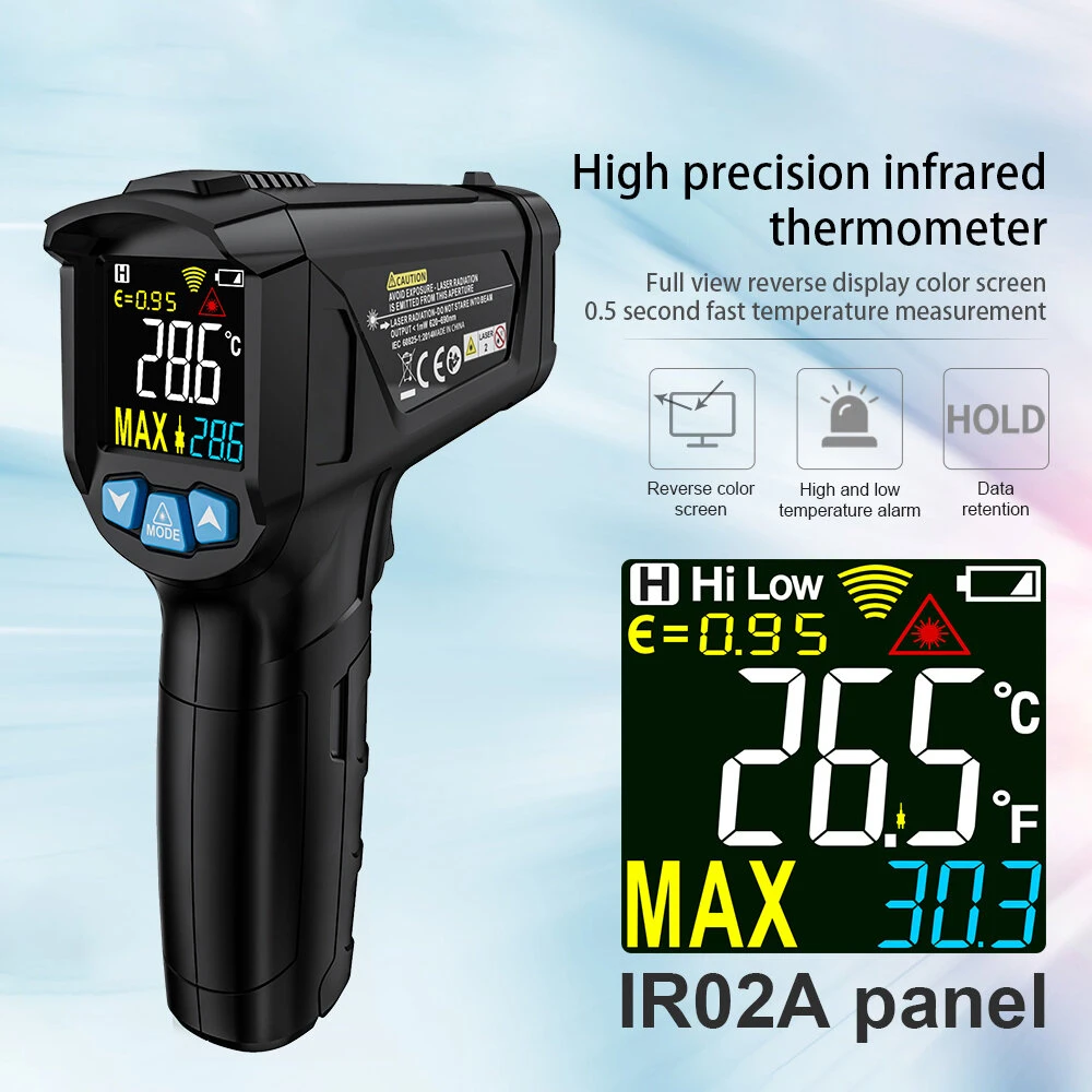 MESTEK IR02 Infrared Thermometer | -50~800°C & Hygrometer | Humidity Meter - Image 3