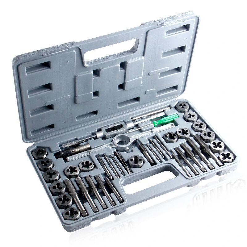 40Pcs Tap and Die Set | Hand Threading Tool Kit with Storage Case | Plug Taps & Wrench Dies - Image 2
