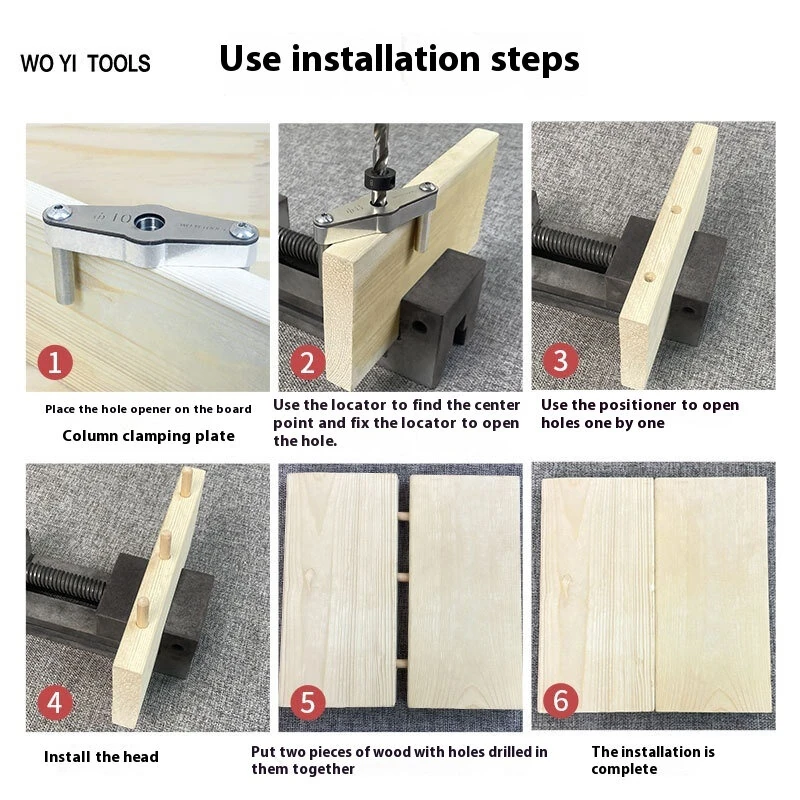 WO YI TOOLS Self-Centering Doweling Jig - 6mm 8mm 10mm Drill Guide with Bits & Stop Collar - Image 5