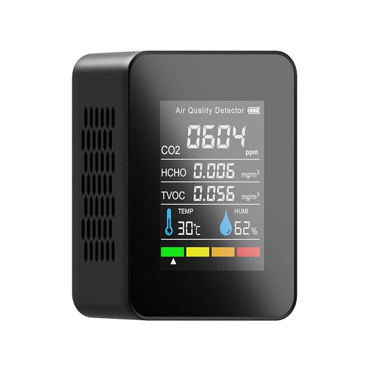 CO2 TVOC HCHO Air Quality Monitor - 5-in-1 Tester with Temp/Humidity LCD Display - Image 4