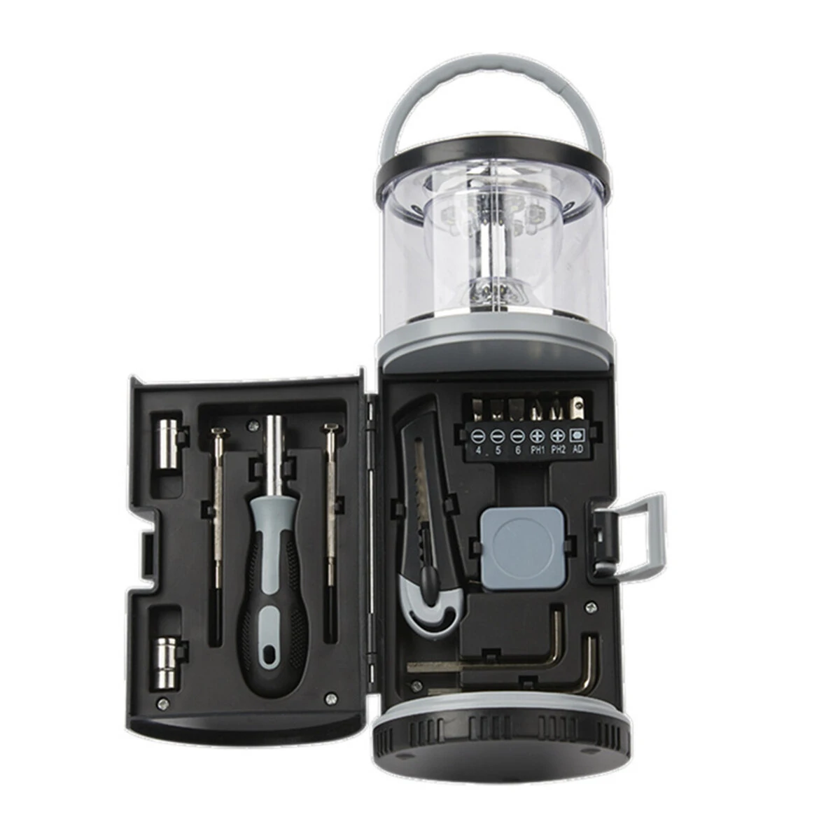RX340 Camping Lamp with Built-in Toolbox | 6 LED High Brightness | Portable Multifunctional Tool Set - Image 2