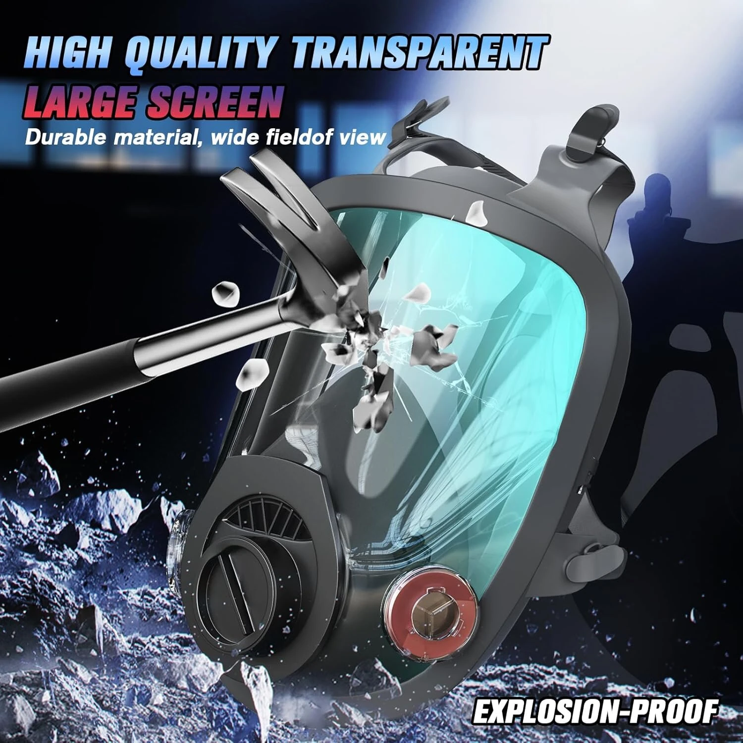 3M 6800 Full Face Respirator Mask - 40mm Gas Mask with Carbon Filter for Chemicals Dust Vapors - Image 5