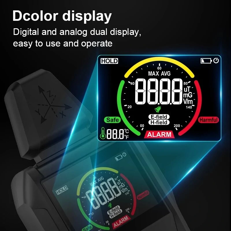 MESTEK EMF Meter - Electromagnetic Field Radiation Detector & Tester | Emission Dosimeter - Image 5