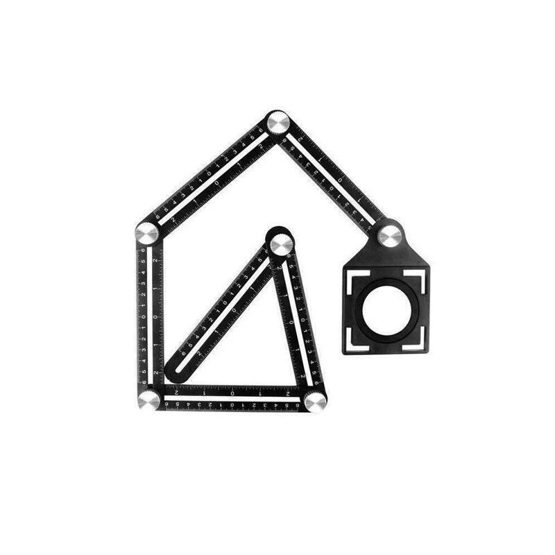 Aluminum Alloy Multi Angle Tool - 6-Folding Universal Ruler for Tile & Hole Measure - Image 4