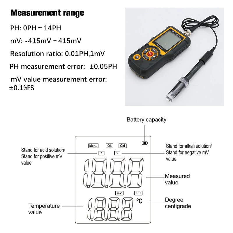 HT-1202 Digital PH Meter | 0.01 High Accuracy Pen Tester with ATC, 0-14 Range - Image 3