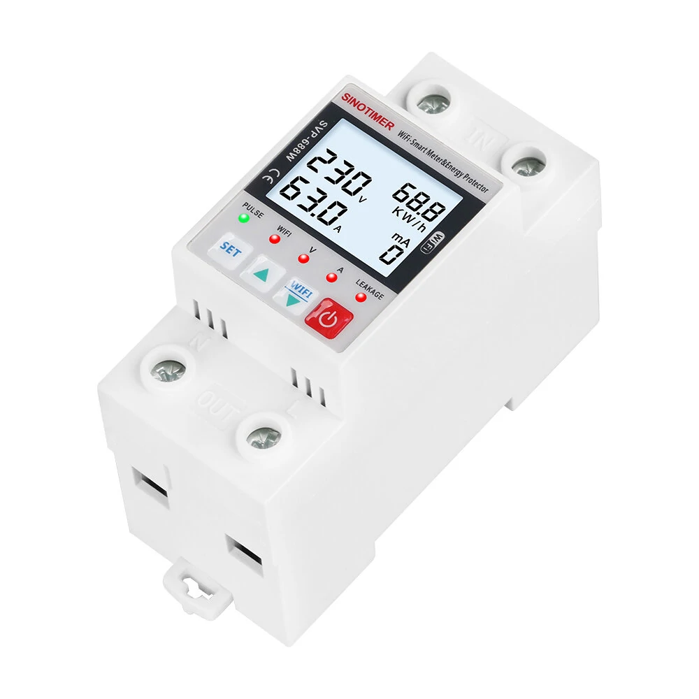 SINOTIMER SVP688 WiFi Energy Meter | Voltage Current Leakage Protection | Real-Time Monitoring & Timing Modes - Image 5