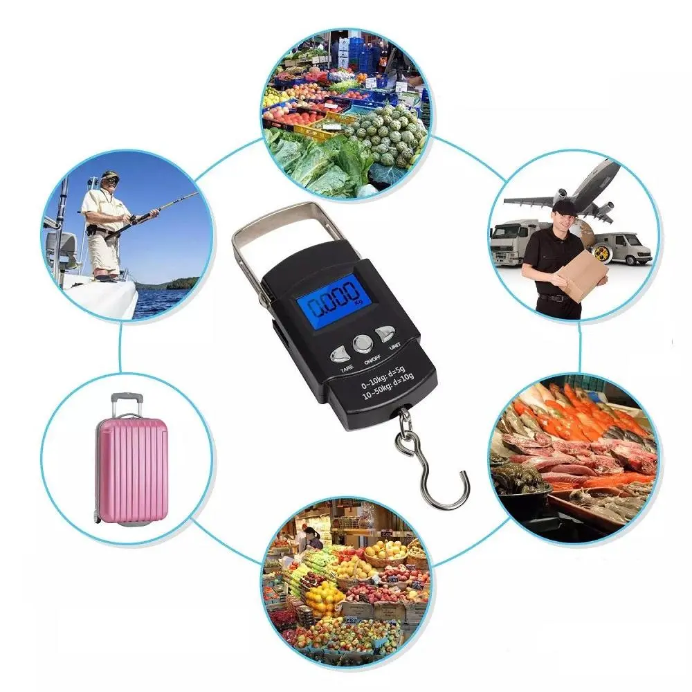 50kg Portable Digital Luggage Scale with 1m Ruler | Travel Weighing Scale - Image 5