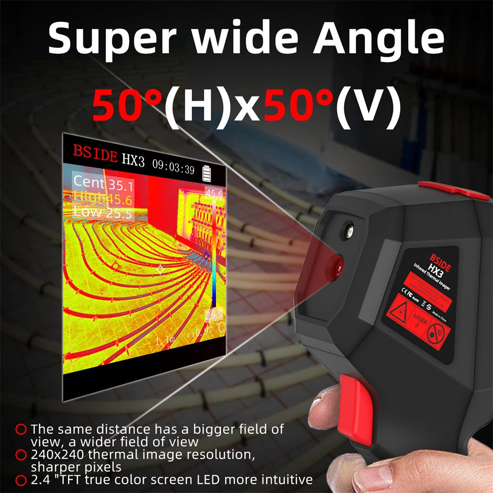 BSIDE HX3 Handheld Thermal Imager - 240x240 IR -20°C to 550°C | 2.4 LCD - Image 4
