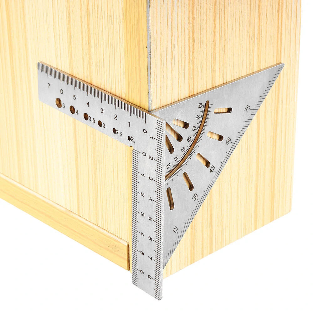 45/90 Degree Mitre Angle Measuring Square - Stainless Steel Woodworking Ruler | Carpenter Layout Tool - Image 3