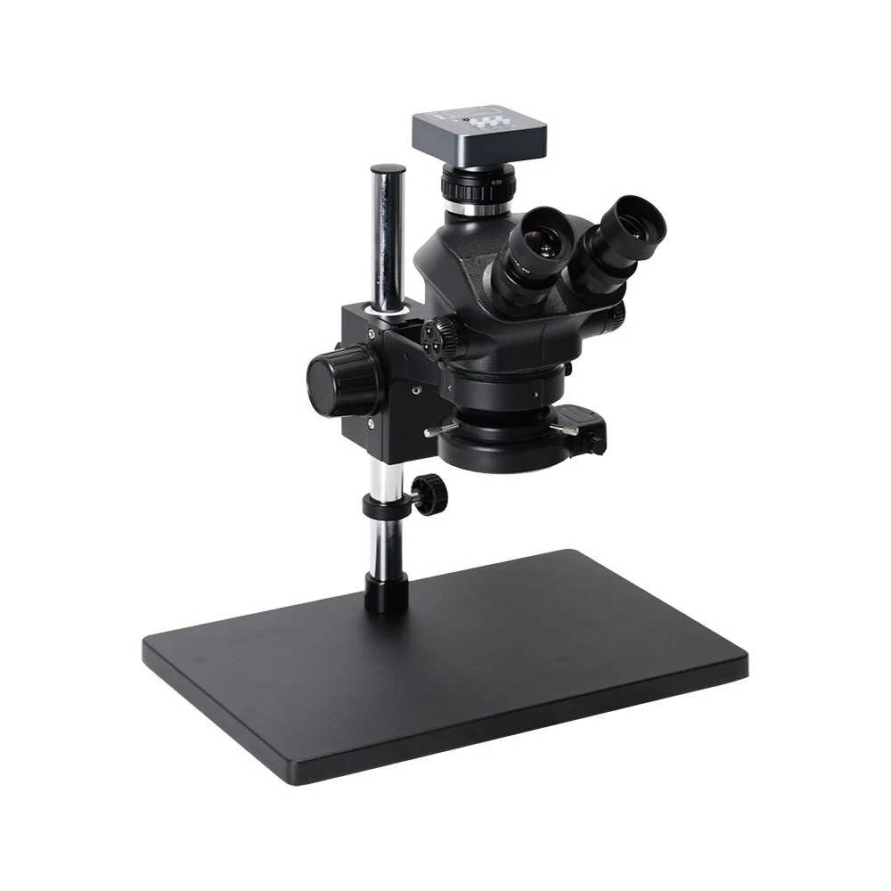 AmScope 48MP 3.5X-100X Trinocular Stereo Microscope | Zoom Lens & Large Stand - Image 4