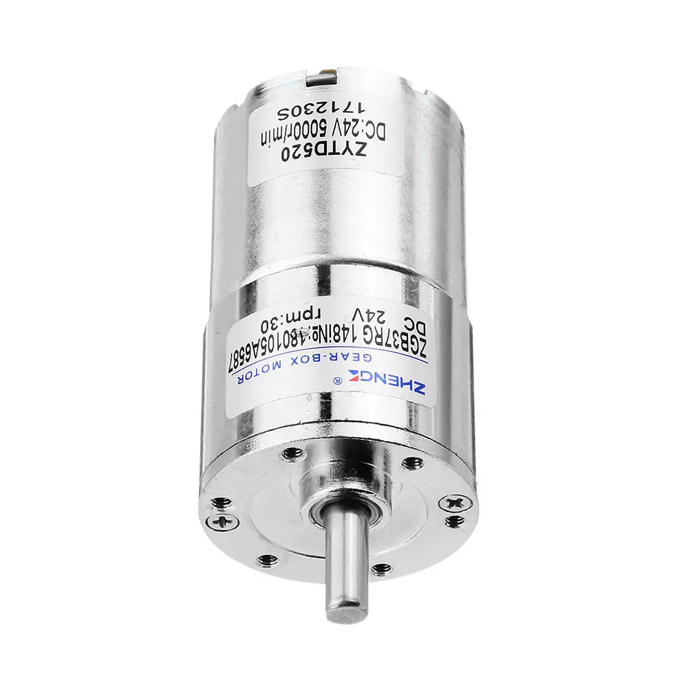 Zhengke ZGB37RG 37mm DC Gear Motor - 24V 30RPM Reduction Motor - Image 2