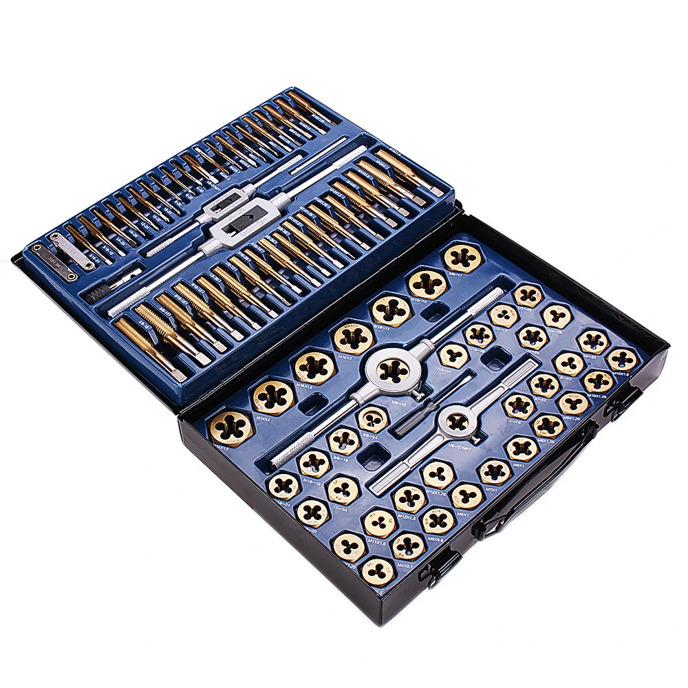 Drillpro 86Pcs Titanium SAE & Metric Tap and Die Set | Hard Alloy Plating Tools - Image 3