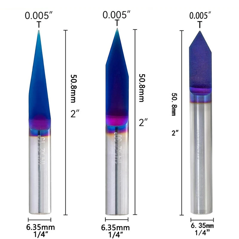 YK20 Tungsten Carbide V Groove CNC Router Bit - 1/4 Inch Shank | 15° 30° 60° Angles for Wood Acrylic Aluminum Engraving - Image 4