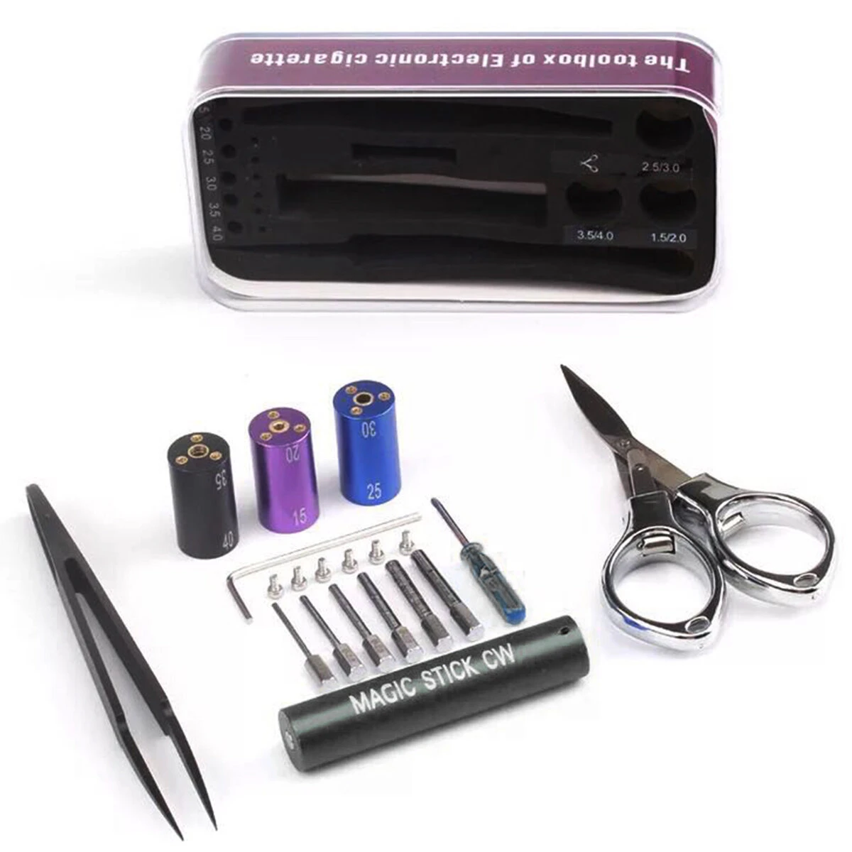 Coil Master 6-in-1 DIY Tool Kit - Jig Winder Scissors Tweezers for RDA RBA - Image 3