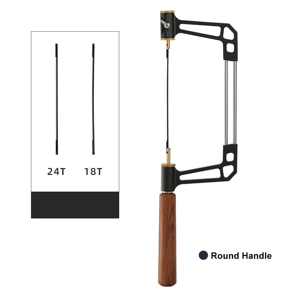 GANWEI Coping Saw - Adjustable U-Type Bow Saw with Rosewood Handle | 15T 18T 24T Steel Blades - Image 5