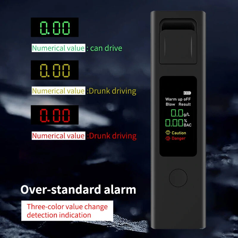 JK-01 Portable Alcohol Tester - 0.96 Inch TFT LCD Display & Semiconductor Sensor - Image 3
