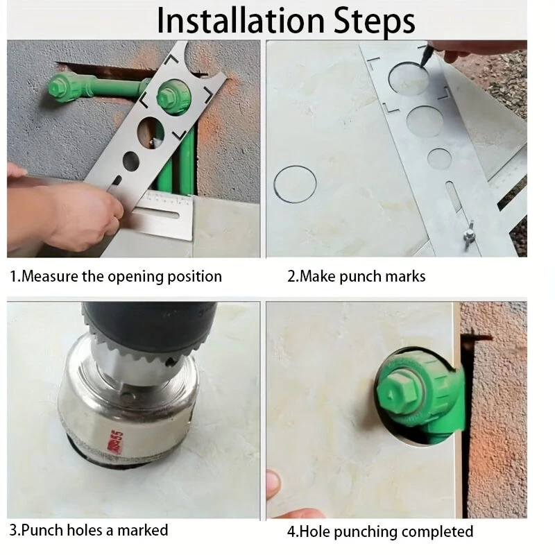 Adjustable Hole Positioning Ruler - 360 Degree Drilling Guide for Tile & Glass - Image 5