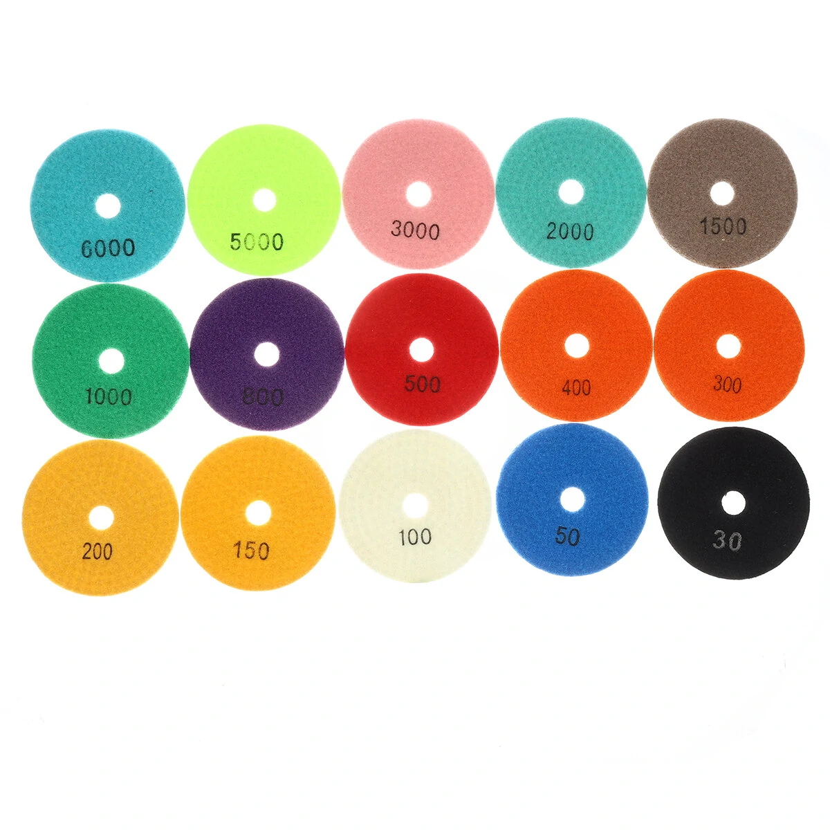 4 Inch Diamond Polishing Pads Set - 17pcs 30-800 Grit for Marble Granite - Image 3