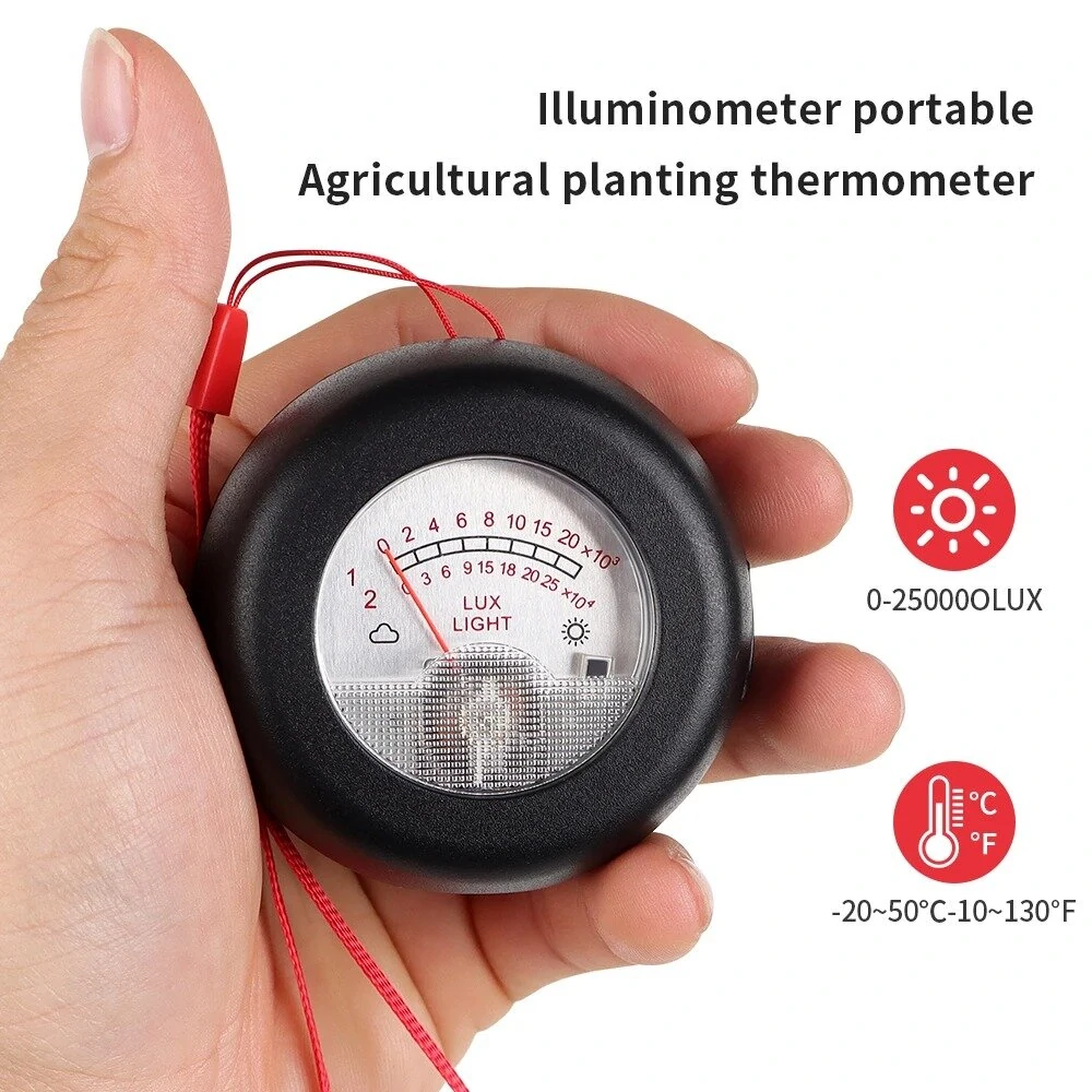 2-in-1 Light Meter Thermometer | 0.1-250,000 Lux High Precision Sensor | Dual Display for Plants & Work - Image 3