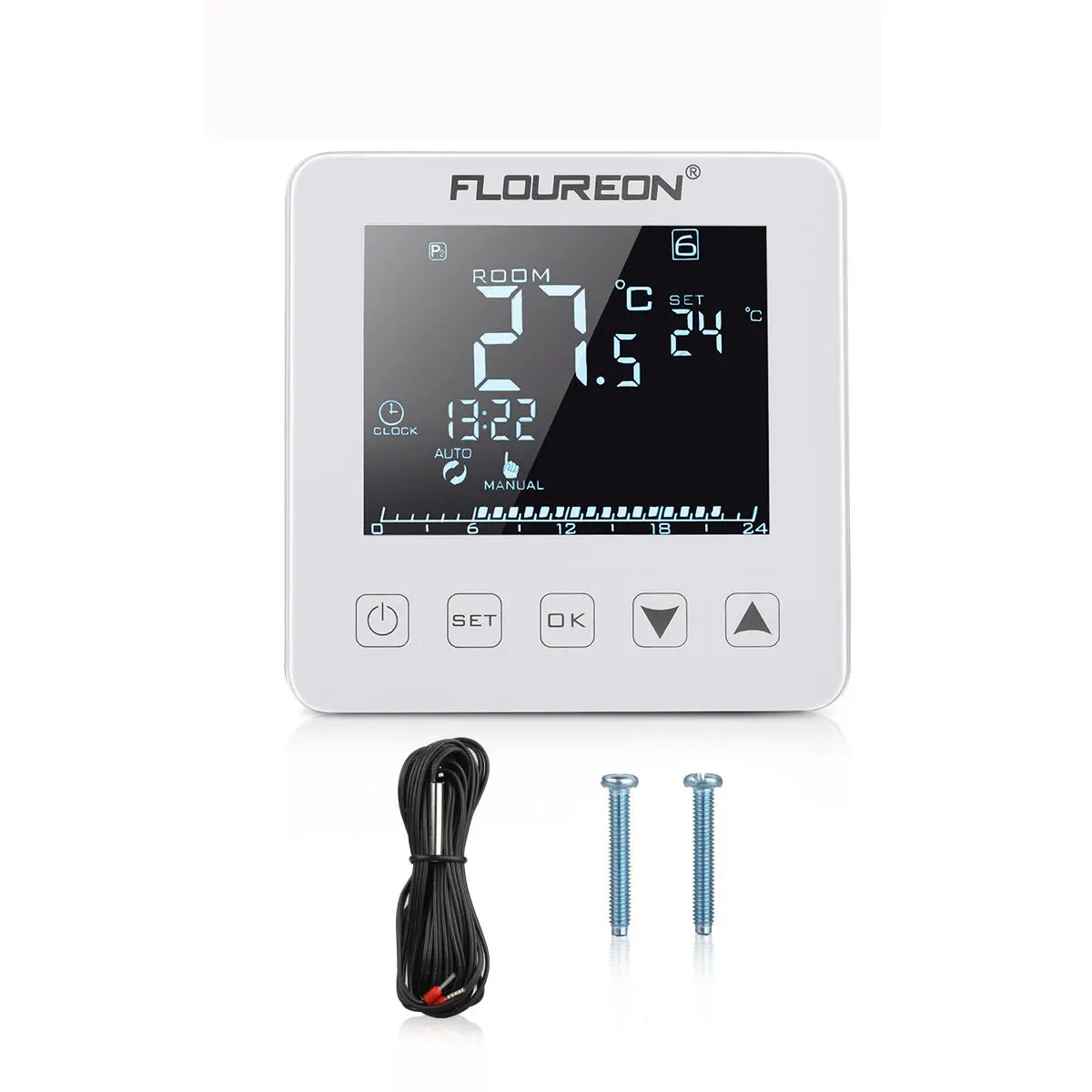 Floureon HY08WE-2 Digital Infrared Thermometer - LCD Display & Electric Heating Thermostat - Image 5