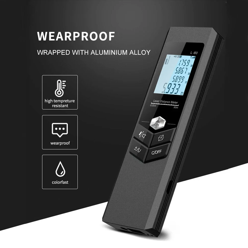 Mileseey 120M Laser Rangefinder | USB Rechargeable & High Accuracy | Portable Distance Meter for Construction & Home Use - Image 3