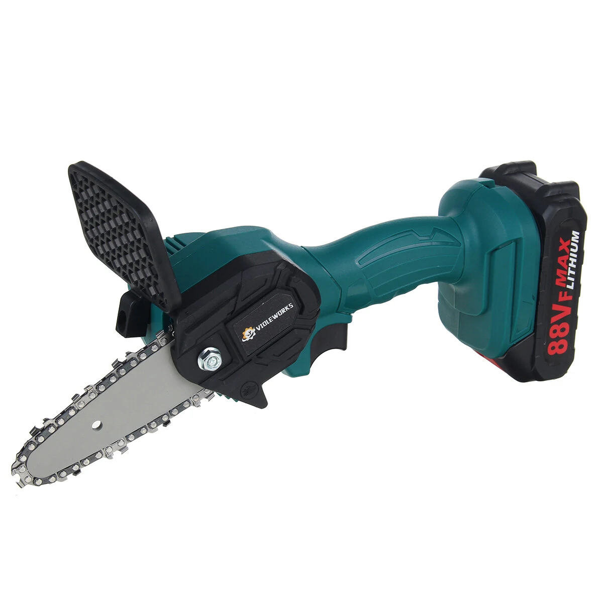 VIOLEWORKS 88V Cordless Electric Saw | 4-Inch One-Hand Chain Saw | Wood Cutting & Tree Pruning Tool w/Battery - Image 2