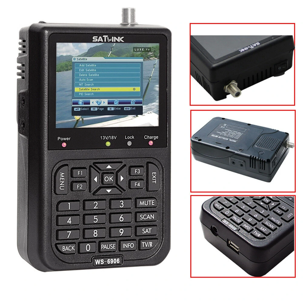 SATLINK WS-6906 3.5 Inch LCD DVB-S Digital Satellite Meter | FTA Finder - Image 3
