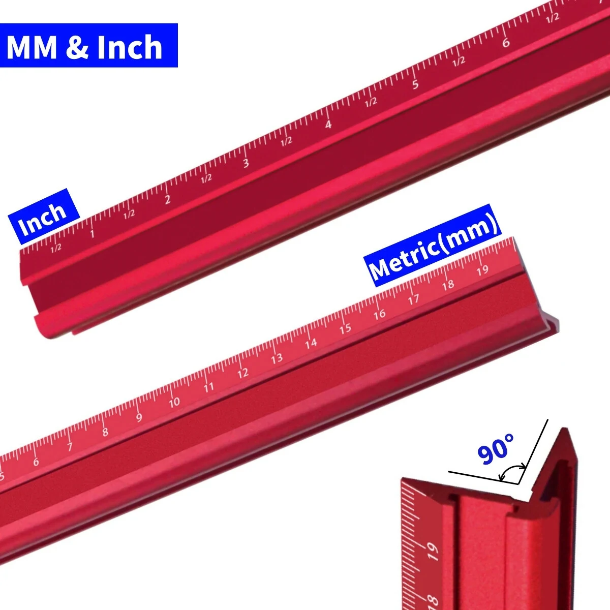 Metric & Imperial V-Ruler - High Precision Aluminum Alloy Marking Gauge - Image 2