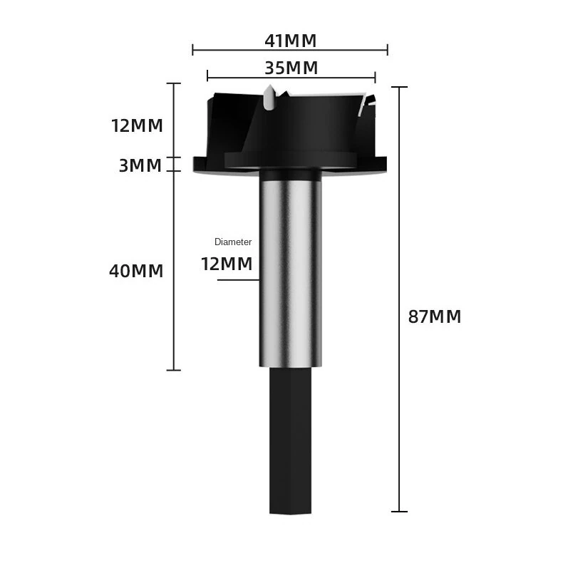 Concealed Hinge Jig - 35mm Door Hinge Punch with L-Shape Ruler & Clip | Aluminum Alloy - Image 3