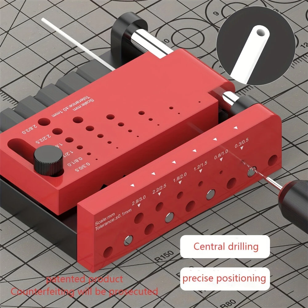 Round Rod Center Finder - Adjustable Drill Presser for Woodworking & Metalworking - Image 2