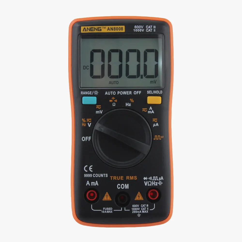 ANENG AN8008 True RMS Digital Multimeter | 9999 Counts, AC/DC Voltage, Backlight - Image 4