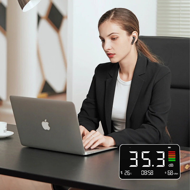 Portable Digital Noise Meter - Hygrometer with Temp & Humidity Display | Rechargeable - Image 4